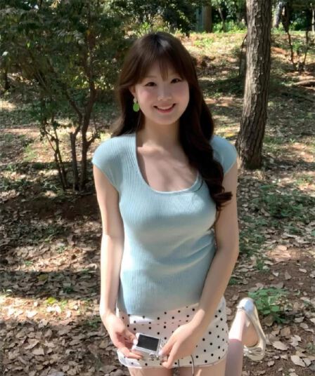 한 부서 연령 감소 u 칼라 반팔 니트 스웨터 여성 여름 다시 달콤한 다시 매운맛 몸매 가꾸기 슬림해 보이는 디자인 쇼트 스타일 아름다운 맨위