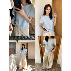 批发26年春款上新！韩系爆款高品质百搭进口棉料多色短袖T