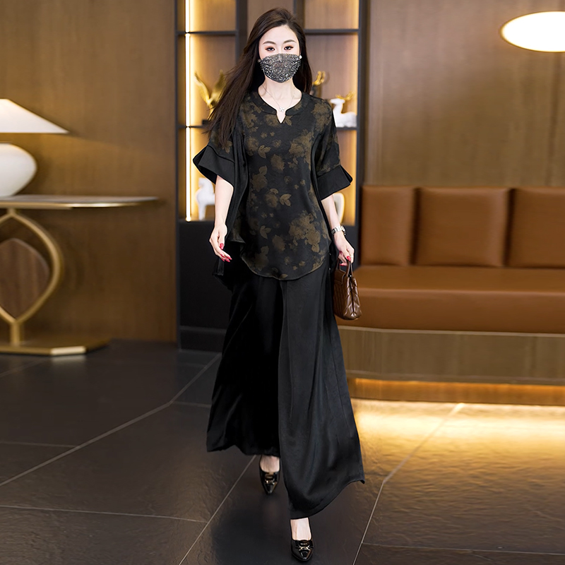 RY6227# 实拍2026夏装新款气质大码套装显瘦洋气胖妹妹宽松时尚两件...