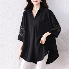 批发实拍2026夏装新款时尚简约宽松型胖MM洋气小衫气质显瘦大码衬衫