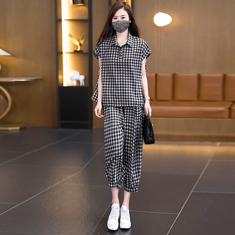RY7421# 实拍2026夏装新款时尚洋气显瘦遮肉胖妹妹两件套气质大码女...