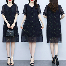 批发实拍2026  新款大码<b class='q'>女</b>装显瘦乔其雪纺裙