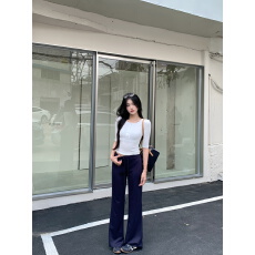 批发实拍实价 慵懒休闲微喇叭长裤简约秋冬新款<b class='q'>裤子</b>女