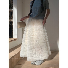 批发实拍 小众设计 <b class='q'>甜美</b>花边蛋糕裙 花苞半身裙