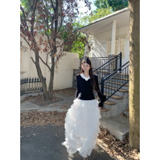 批发实拍 法式浪漫<b class='q'>复古</b> 蓬蓬蛋糕裙半身裙纱裙<b class='q'>长裙</b>