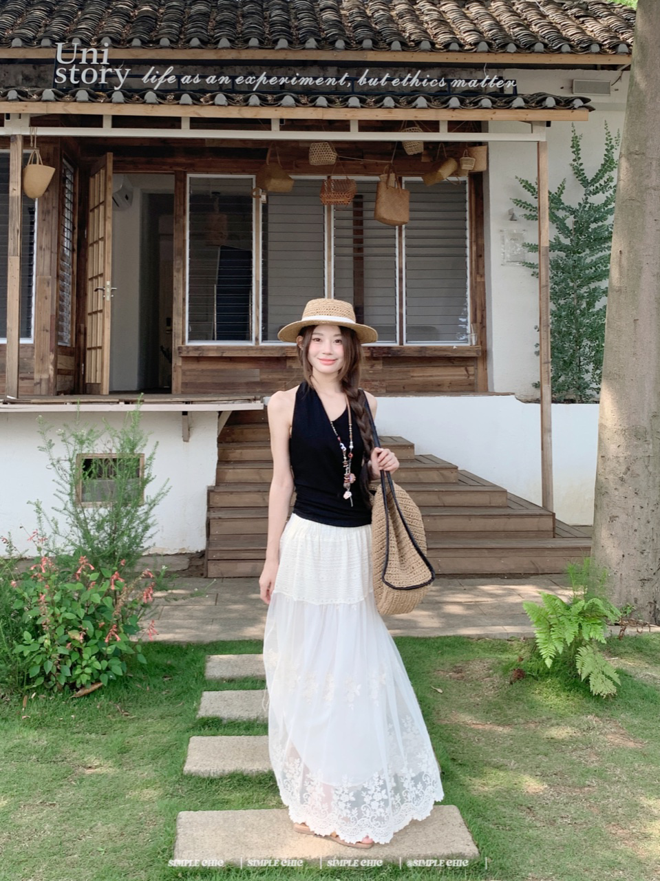 실사 보헤미안 휴가 바람 반신 스커트 여름 도루 센스 주름 한 마디 롱 스커트