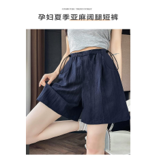 孕妇冰丝短裤夏薄款外穿高腰垂感宽松阔腿运动休闲山本五分裤