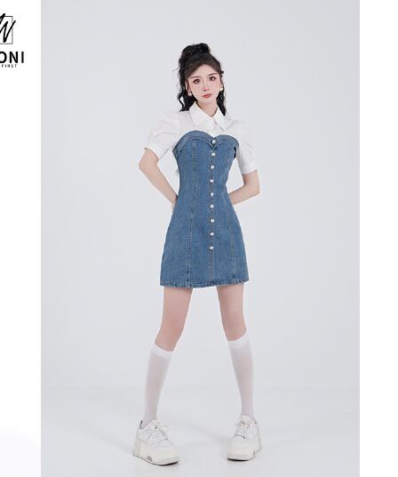 임산부 모유 수유 ladiest 루프 하트 비트 배색 패치워크 작은 샤넬 스타일 레트로 프랑스식 허리 수축 드레스