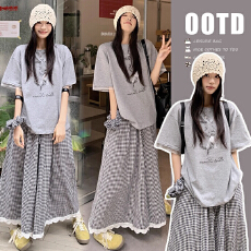 批发孕妇哺乳2026<b class='q'>夏</b>季新款舒适减龄T恤+阔腿裤裙套装