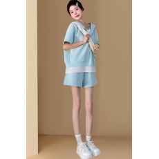 批发孕妇<b class='q'>哺乳</b><b class='q'>慵懒</b>风假两件短袖<b class='q'>上衣</b>阔腿短裤套装女夏新款两件套显瘦