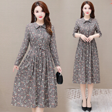 批发早春秋2026年新款女装棉麻连衣<b class='q'>裙子</b>长袖a字中长修身收腰显瘦气质