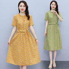 批发休闲棉麻连衣裙女2026新款夏季洋气<b class='q'>妈妈装</b>气质显瘦遮肚时尚中长裙