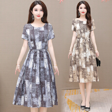 批发连衣裙女夏装2026夏季新款小个子气质显瘦遮肚子高贵时尚棉麻<b class='q'>裙子</b>