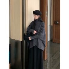 批发慵懒风不规则宽松纸片人显瘦气质蝙蝠袖毛衣半高领外穿<b class='q'>韩版</b>针织衫