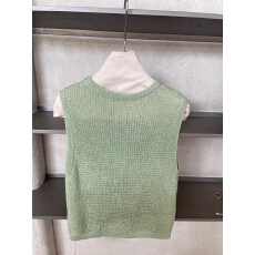 批发VI+超好搭简约圆领针织马甲背心韩系无袖叠穿短款小个子<b class='q'>上衣</b>女春