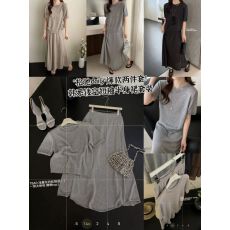 批发2026春<b class='q'>夏</b>款镂空针织衫半身裙两件套女春季百搭显瘦通勤套装