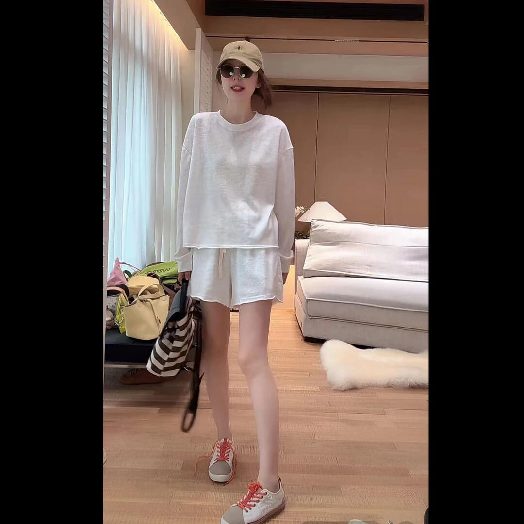 쉬 징 징 부드러운 빛 Pinellia 편안함 미니멀리즘 캐주얼 연령 감소 외국 가스 여성 여름 자외선 차단 세트 2605121