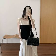 批发2026夏韩系上新温柔撞色修身抽身上衣针织衫百搭T恤女 莱赛尔天丝