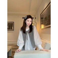 批发杨杨YANGRUOYU【麦可多软妹】<b class='q'>短</b>款毛织马甲羊毛衫圆领背心<b class='q'>外套女</b>