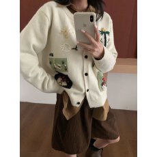 批发韩系简约百搭圆领麻花浣熊绒针织衫女秋冬新款<b class='q'>毛衣</b>