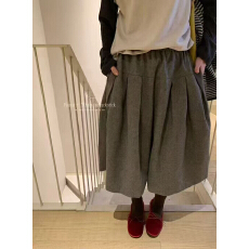 批发花生家韩系东大门高级感松紧腰压褶休闲<b class='q'>短</b>裤阔腿<b class='q'>裤裙</b>
