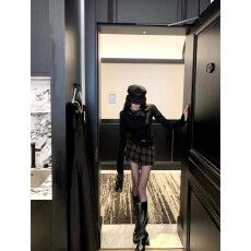 批发Barb Chill长袖针织衫毛衣女秋冬假两件内搭<b class='q'>打底</b>衫老钱风短款上衣