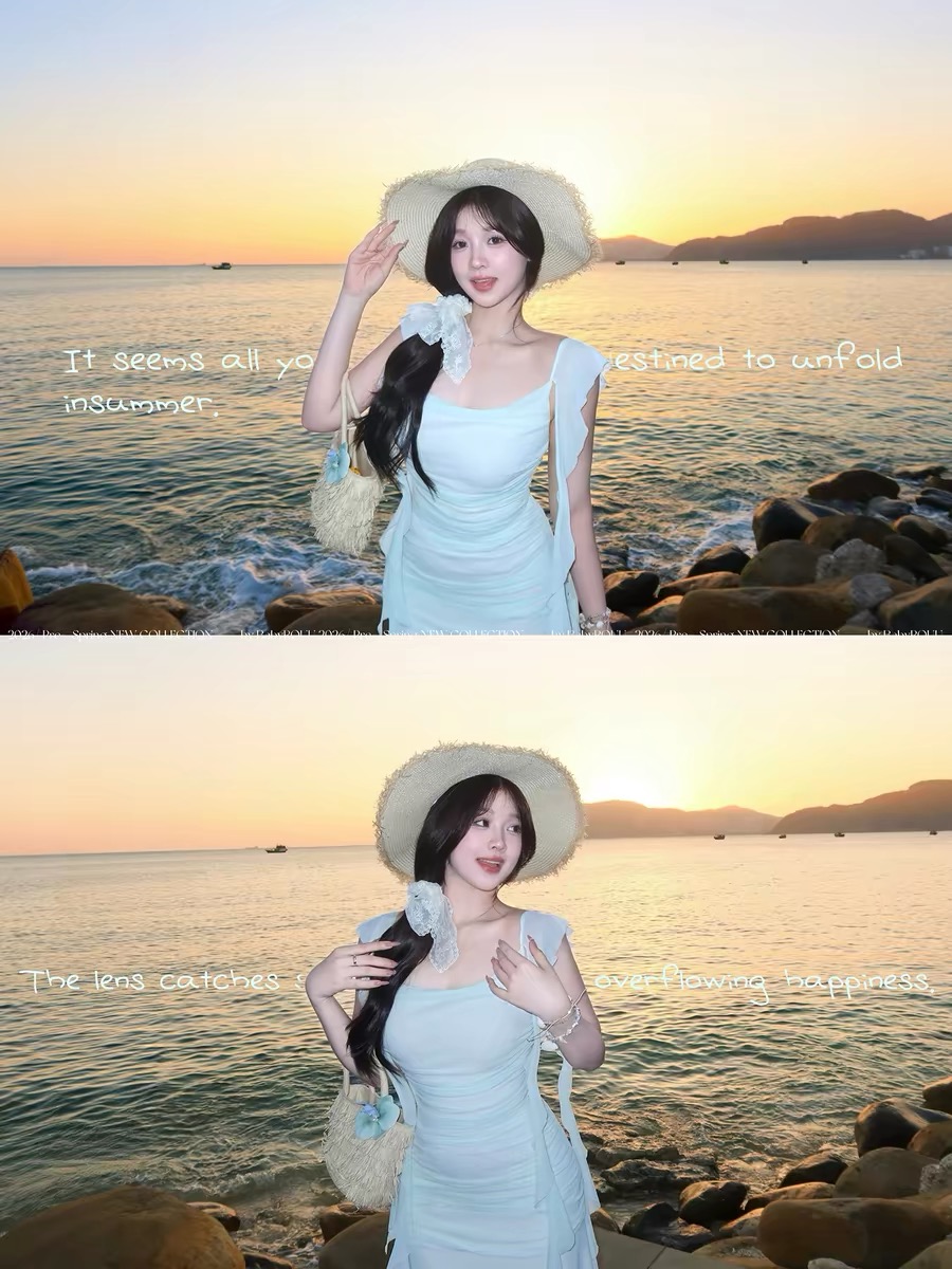 따뜻한 와 부드러운 아이리스 재스민 봄 부드러운 바람 쉬폰 리본 몸매 가꾸기 종류 허리 수축 달콤함 드레스
