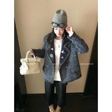 批发2026年<b class='q'>春</b>秋新款韩版气质名媛翻领小香风外套女重工粗花呢编织上衣
