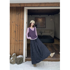 批发实拍 超火减龄紫色针织吊带<b class='q'>背心</b>内<b class='q'>搭上</b>衣叠穿两件套+半身裙