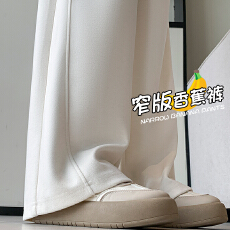 批发实拍孕妇阔腿羊毛裤秋冬显瘦宽松直筒窄版休闲毛呢长裤托腹裤春秋