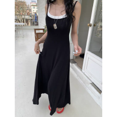 批发有货 韩国东大门 26夏低领假两件过膝吊带连衣裙