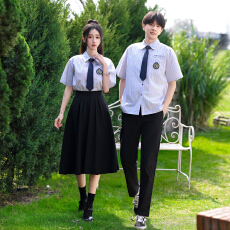 批发2026夏季<b class='q'>新款</b>实拍初高中生短袖衬衫班服学生演出开幕式校服套装