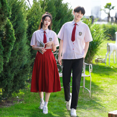 批发2026夏季<b class='q'>新款</b>短袖衬衫初高中生休闲演出表演班服学生合唱校服套装