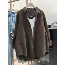 批发韩版工装风棉质长袖衬衫<b class='q'>外套</b>女秋季新款通勤宽松减龄<b class='q'>百搭</b>开衫上衣
