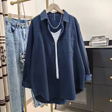 批发韩版工装风棉质长袖衬衫<b class='q'>外套</b>女秋季新款通勤宽松减龄<b class='q'>百搭</b>开衫上衣