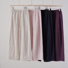 批发粉色天丝亚麻裤子女2026新款夏季高腰<b class='q'>九分</b>裤休闲宽松阔腿裤