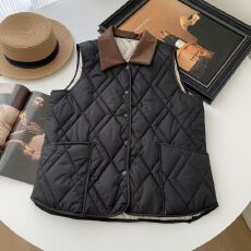 批发2025秋冬季宽松休闲夹棉保暖<b class='q'>背心</b>马甲百搭款