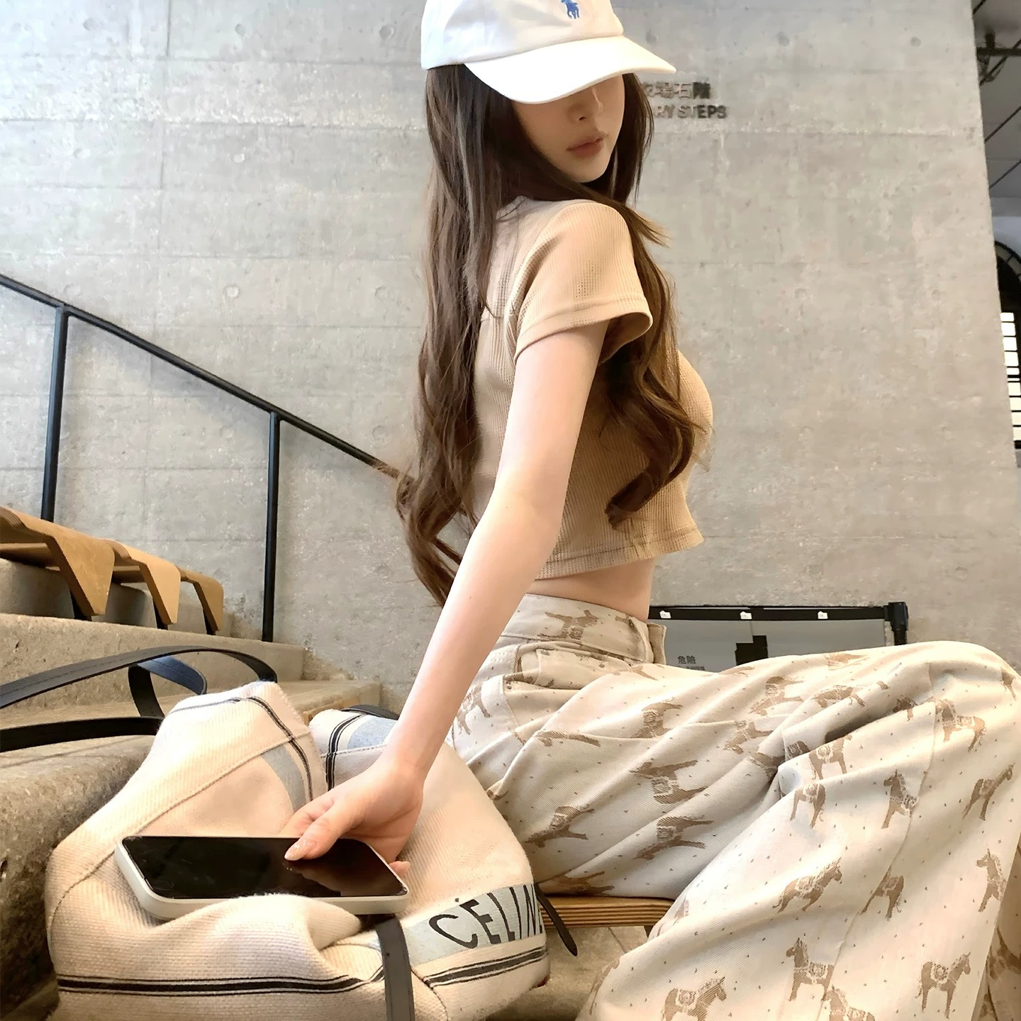 디스크 디스크 돈 벌기 작은 말 2026 새로운 100 데님 면 하이웨이스트 데님 와이드 레깅스 바지 봄 루즈핏 바지