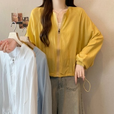 批发实拍大码女装2026夏季新款韩版轻薄宽松<b class='q'>显瘦</b>夹克上衣短款防晒<b class='q'>外套</b>