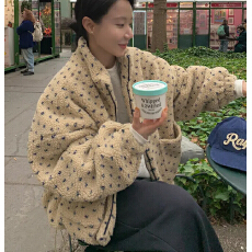 批发chic韩版时尚爱心羊羔毛立领外套