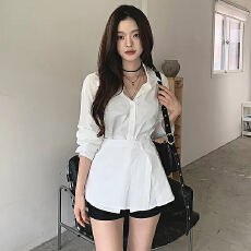 批发chic时尚个性假两件衬衫