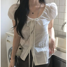 批发已出货 chic<b class='q'>时尚</b><b class='q'>个性</b>系带修身衬衫