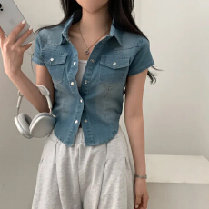 批发已出货 修身显瘦洗水<b class='q'>牛仔</b><b class='q'>外套</b>女