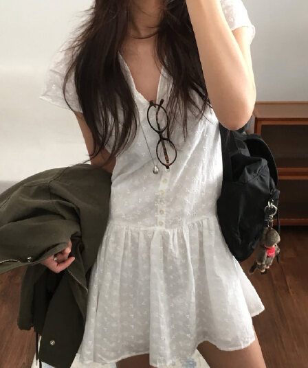 있음 선적 chic 여름 새로운 레이스 자수 스택 가져 가라. 다용도 달콤함 드레스