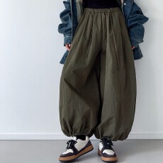 批发春夏季薄款宽松时尚百搭纯色休闲阔腿裤女灯笼裤显瘦束脚<b class='q'>哈伦</b>裤