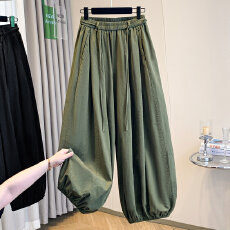 批发春夏季薄款宽松时尚百搭纯色休闲阔腿裤女灯笼裤显瘦束脚<b class='q'>哈伦</b>裤