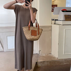 批发春夏法式洋气减龄针织裙连衣裙中长裙韩国子小个子大码