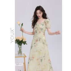 批发又巷森林低语碎花<b class='q'>连衣裙</b>女2026夏新款小众温柔感荷叶花边长裙
