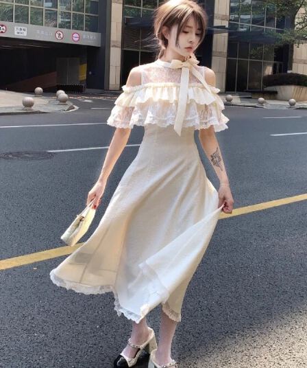 품격 파란색 불규칙 비스듬한 자르다 패치워크 스트랩 허리 수축 멜빵 드레스 패션 다용도 직업 신청 계절 작은 대중 섹션