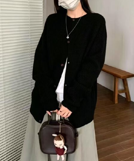 한 부서 가을 겨울 출퇴근 미니멀리즘 작은 대중 대 오픈 가디건 맨위 여성 코트